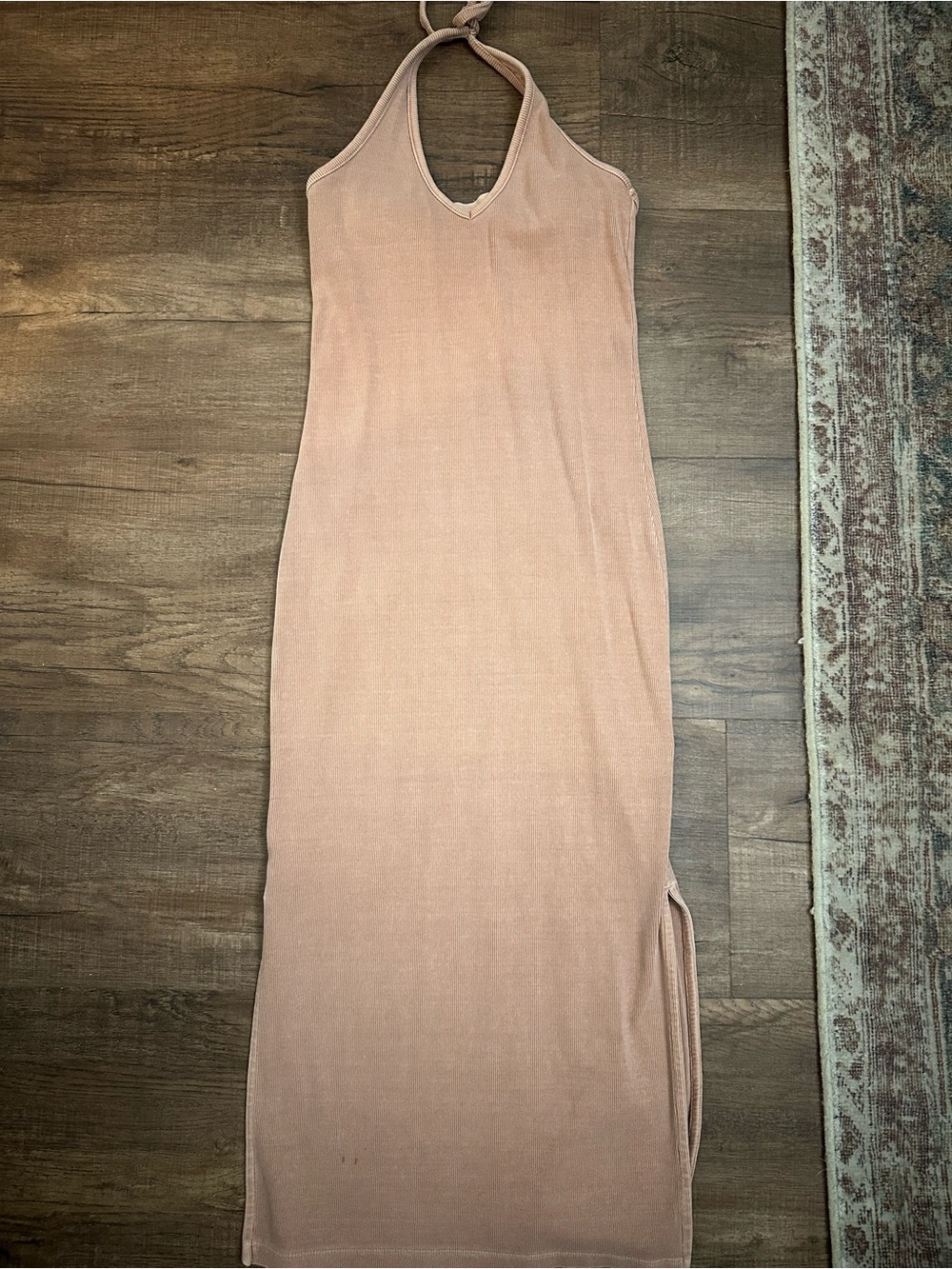 Halter Midi Dress in Blush Pink